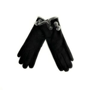 micro suede glove with faux fur interior