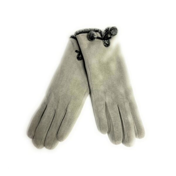 micro suede glove with faux fur interior