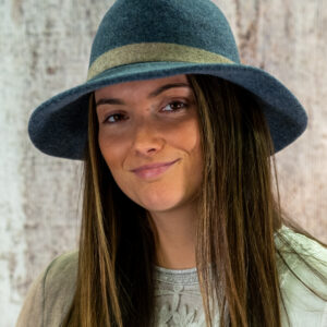 21s 0908 boiled wool brim hat with stripe