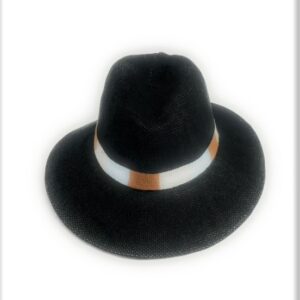 22s 0720 fedora brim hat with multi stripe band