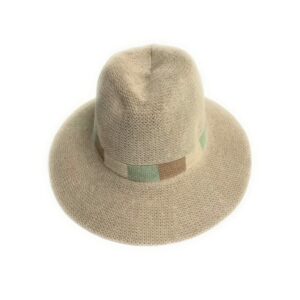 fedora brim hat with multi stripe band