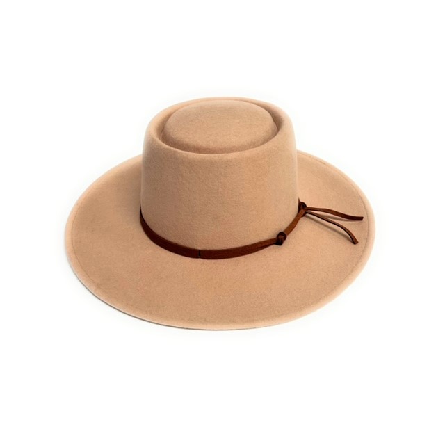 22S-1101 Wool Felt Rim Hat with knotted Tie Color - Shihreen 22S-1101 Wool Felt Rim Hat with knotted Tie Color - Shihreen