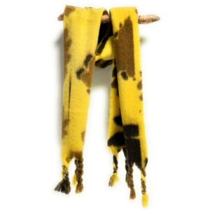 soft scarf with graphic and fringe