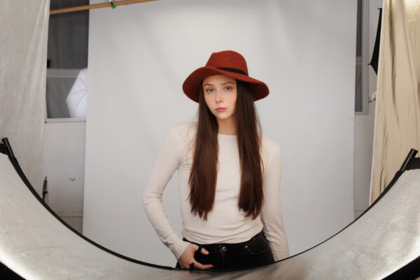 21s 0908 boiled wool brim hat with stripe