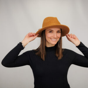 21s 0905 boiled wool fedora brim with tie