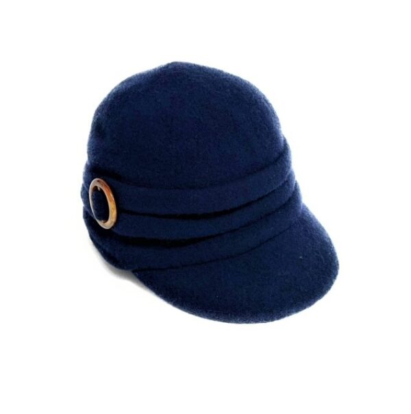 15s 0970 boiled wool cadet hat with buckle accent