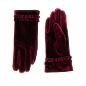 18 800 stretch velvet glove with rouche trim