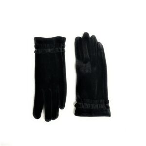 18 800 stretch velvet glove with rouche trim