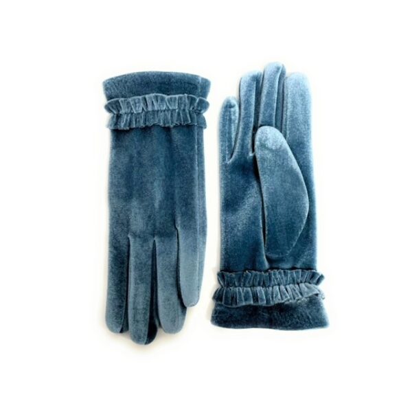 18 800 stretch velvet glove with rouche trim