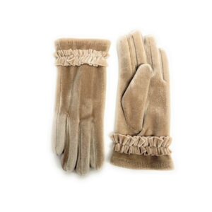 18 127 solid wool glove with pom pom accent (copy)
