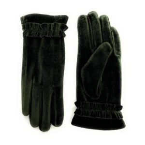 18 800 stretch velvet glove with rouche trim