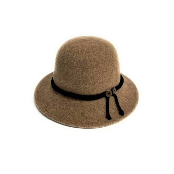 18s 1096 boiled wool brim hat with tie and buttons accent