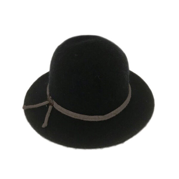 18s 1096 boiled wool brim hat with tie and buttons accent