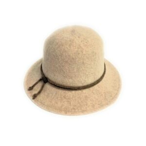 18s 1096 boiled wool brim hat with tie and buttons accent