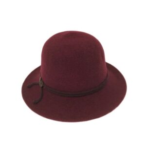 18s 1096 boiled wool brim hat with tie and buttons accent