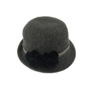 18s 1099 boiled wool cloche hat with velour trim and flower