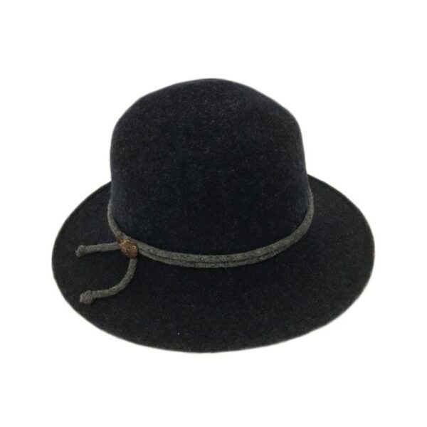 18s 1096 boiled wool brim hat with tie and buttons accent