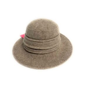 19s 0864 boiled wool brim hat with pleated crown