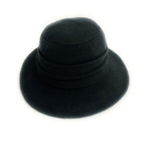 19s 0864 boiled wool brim hat with pleated crown