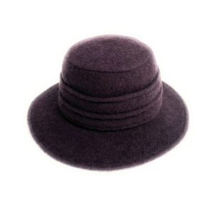 19s 0864 boiled wool brim hat with pleated crown