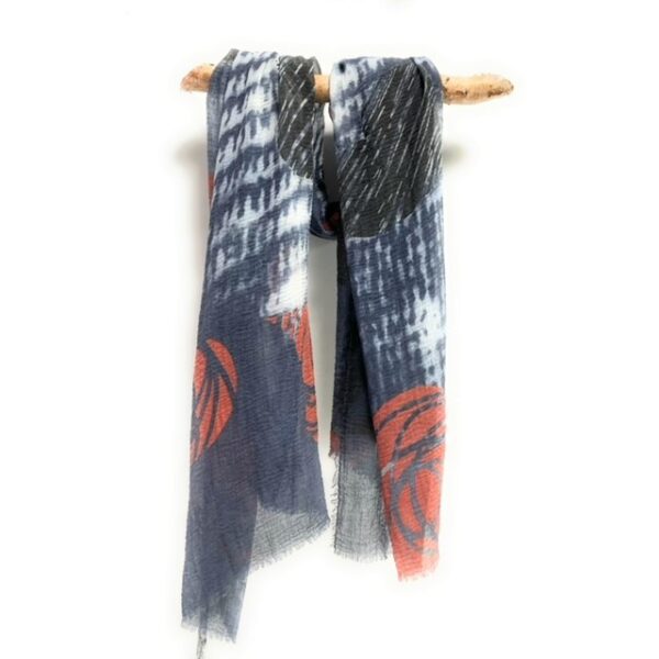 19sp0074 cotton gauze scarf with bold flower prints