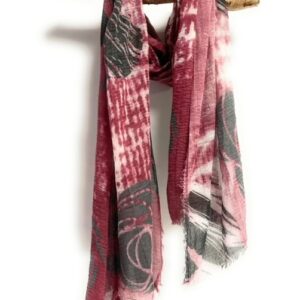 19sp0074 cotton gauze scarf with bold flower prints