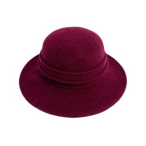 19s 0864 boiled wool brim hat with pleated crown