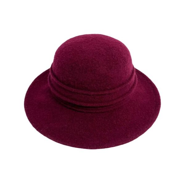 19s 0864 boiled wool brim hat with pleated crown