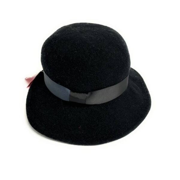 20s 0190 boiled wool brim hat with cutout back