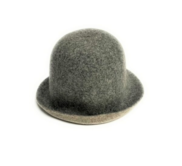 21s 0564 boiled wool flat knit reversible cloche hat