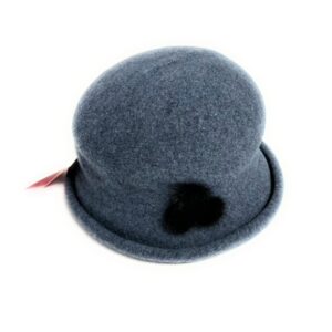 21s 0907 boiled wool cloche hat with fur accent