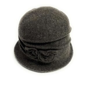 21s 0911 boiled wool cloche hat with cut flower