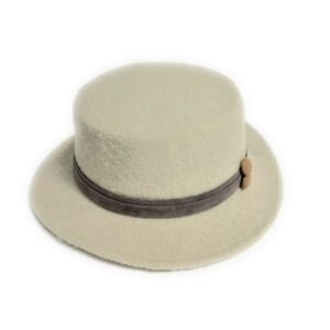 22s 1021 wool blend flat brim hat with buttons accent