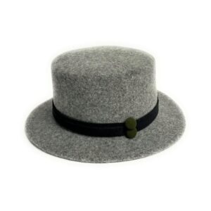 22s 1021 wool blend flat brim hat with buttons accent