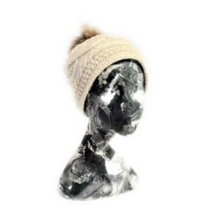 20s 0595 2 layers cashmere cap with coyote pom pom pin
