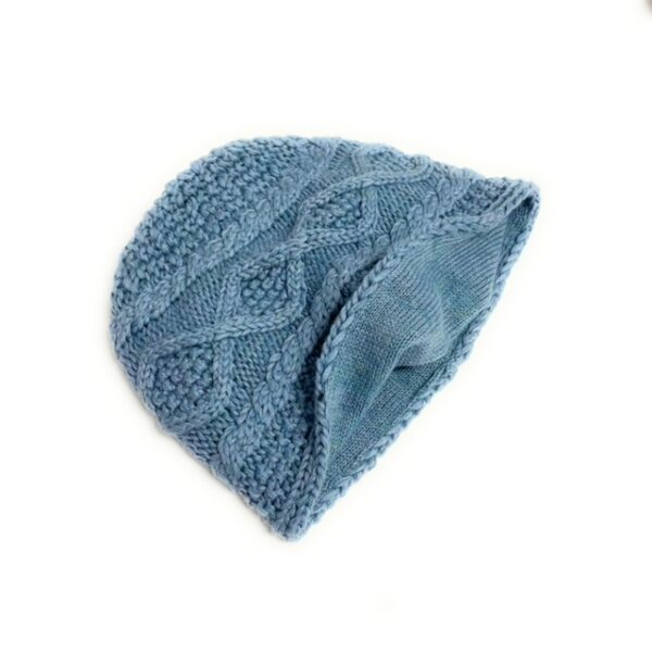 20s 0595 2 layers cashmere cap with coyote pom pom pin