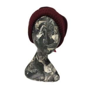 19s 0808 boiled wool slouch beret with knit brim