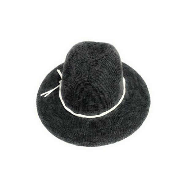 23s 0227 cotton blend fedora brim hat with tie