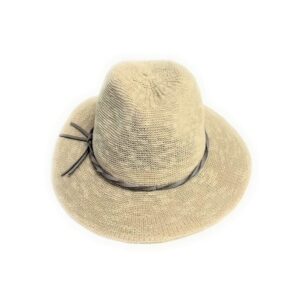 23s 0227 cotton blend fedora brim hat with tie