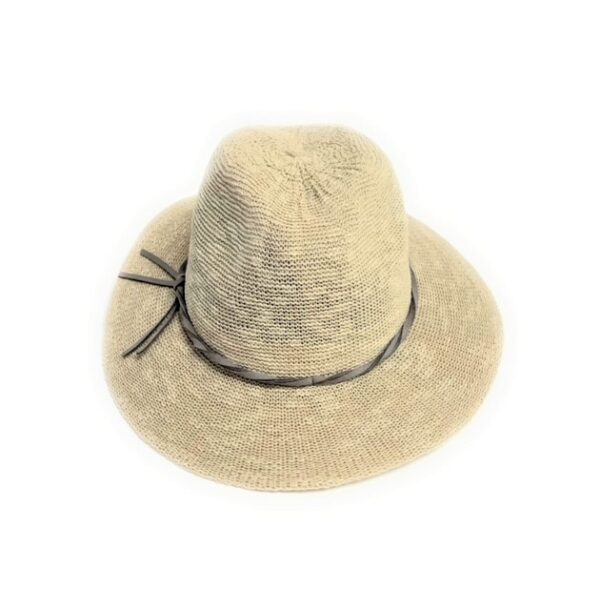 23s 0227 cotton blend fedora brim hat with tie