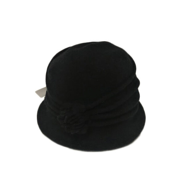 15s 0961 asymmetric pleated cloche hat with flower