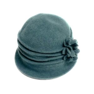 15s 0961 asymmetric pleated cloche hat with flower