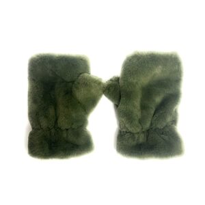 18 804 faux fur half finger glove