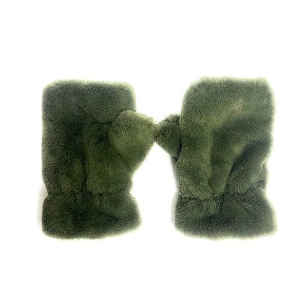 18 804 faux fur half finger glove