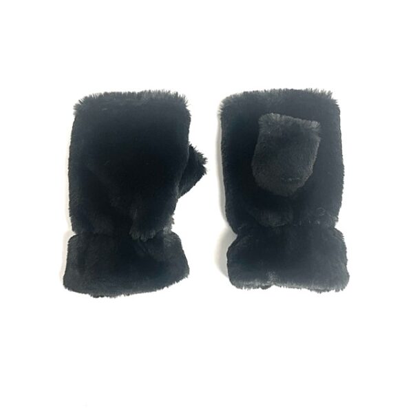18 804 faux fur half finger glove