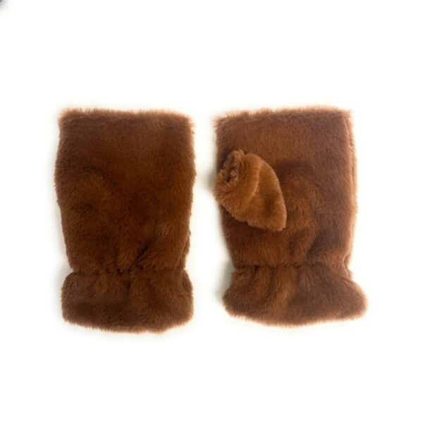 18 804 faux fur half finger glove