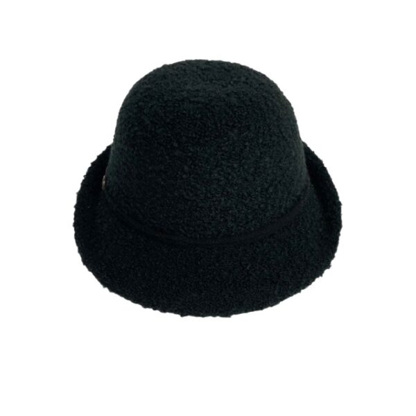 24s 1113 boucle wool turn brim hat with rope accent and buttons