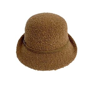 24s 1113 boucle wool turn brim hat with rope accent and buttons