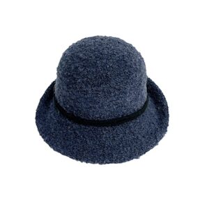 24s 1113 boucle wool turn brim hat with rope accent and buttons