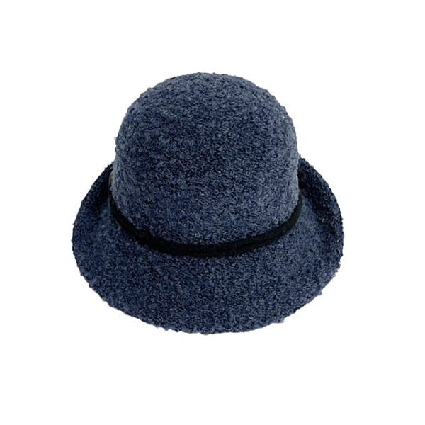 24s 1113 boucle wool turn brim hat with rope accent and buttons